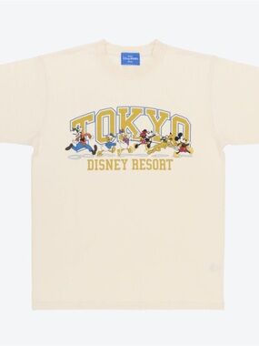Disney Cream Graphic Tee with Blue Tokyo Resort Label